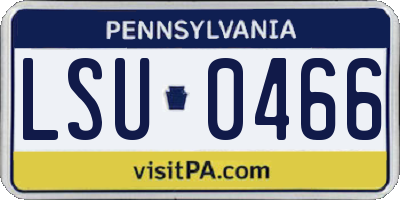 PA license plate LSU0466