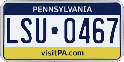 PA license plate LSU0467