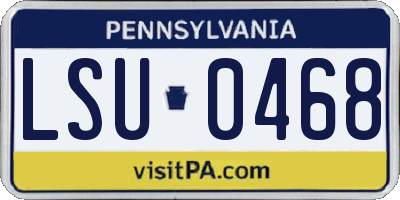 PA license plate LSU0468