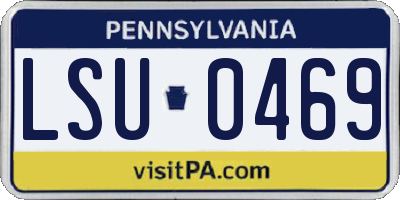 PA license plate LSU0469