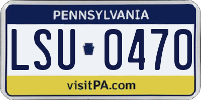 PA license plate LSU0470