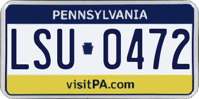 PA license plate LSU0472
