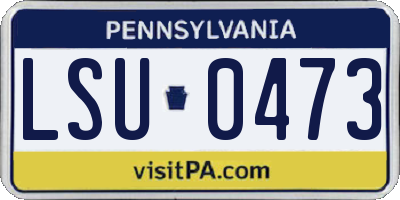 PA license plate LSU0473