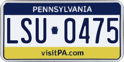 PA license plate LSU0475