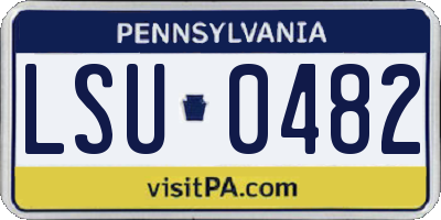 PA license plate LSU0482