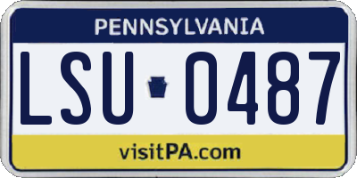 PA license plate LSU0487