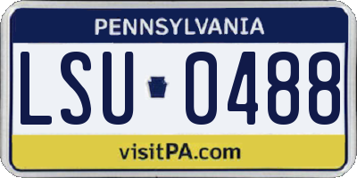 PA license plate LSU0488