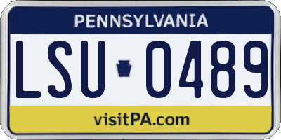 PA license plate LSU0489