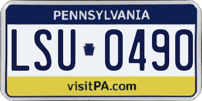 PA license plate LSU0490