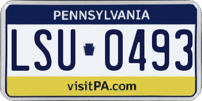 PA license plate LSU0493