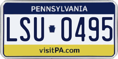 PA license plate LSU0495