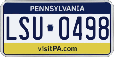 PA license plate LSU0498