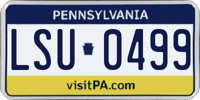 PA license plate LSU0499