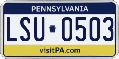 PA license plate LSU0503