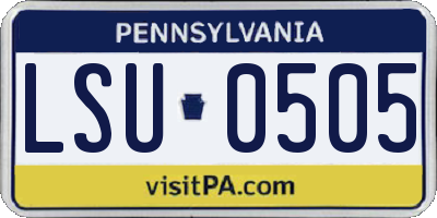PA license plate LSU0505