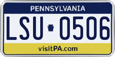 PA license plate LSU0506