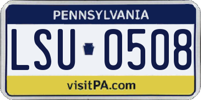 PA license plate LSU0508