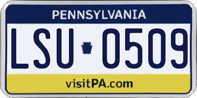 PA license plate LSU0509