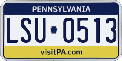PA license plate LSU0513