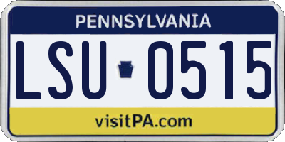 PA license plate LSU0515