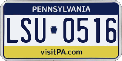 PA license plate LSU0516