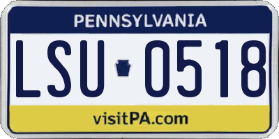 PA license plate LSU0518