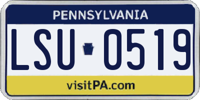 PA license plate LSU0519