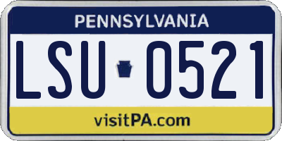 PA license plate LSU0521