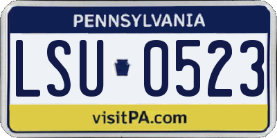 PA license plate LSU0523