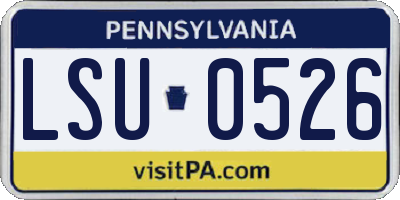 PA license plate LSU0526