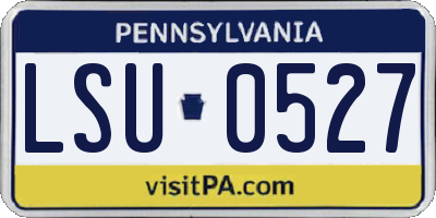 PA license plate LSU0527