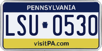 PA license plate LSU0530
