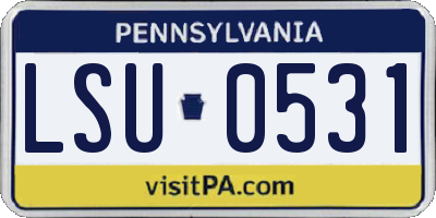 PA license plate LSU0531
