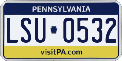 PA license plate LSU0532