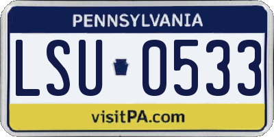 PA license plate LSU0533