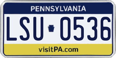 PA license plate LSU0536