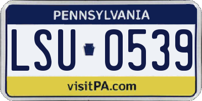 PA license plate LSU0539