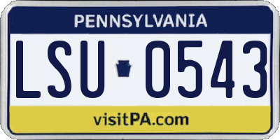PA license plate LSU0543