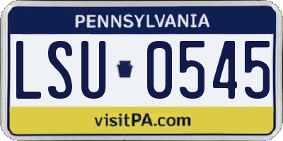 PA license plate LSU0545