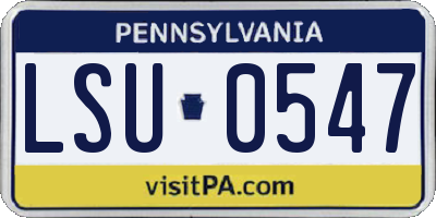 PA license plate LSU0547