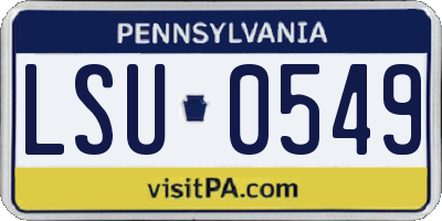 PA license plate LSU0549