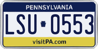 PA license plate LSU0553