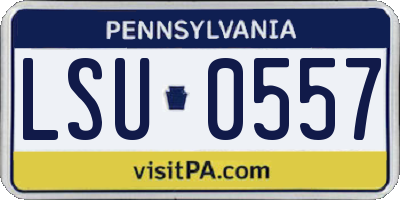 PA license plate LSU0557