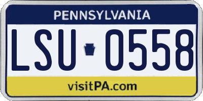PA license plate LSU0558