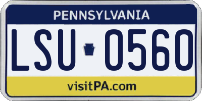 PA license plate LSU0560