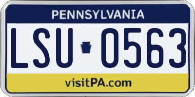 PA license plate LSU0563