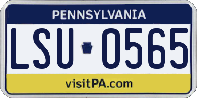PA license plate LSU0565