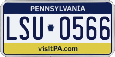 PA license plate LSU0566