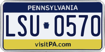 PA license plate LSU0570