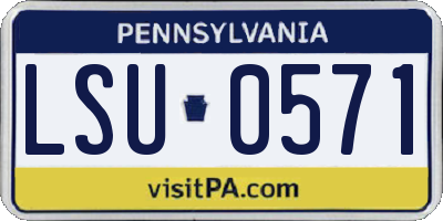 PA license plate LSU0571